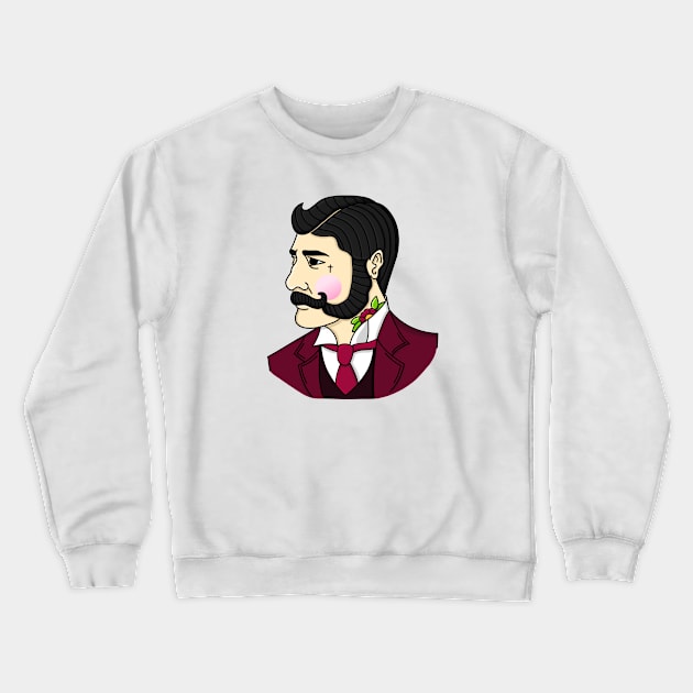 American Traditional Gentleman Tattoo Crewneck Sweatshirt by Tanisha Vidale